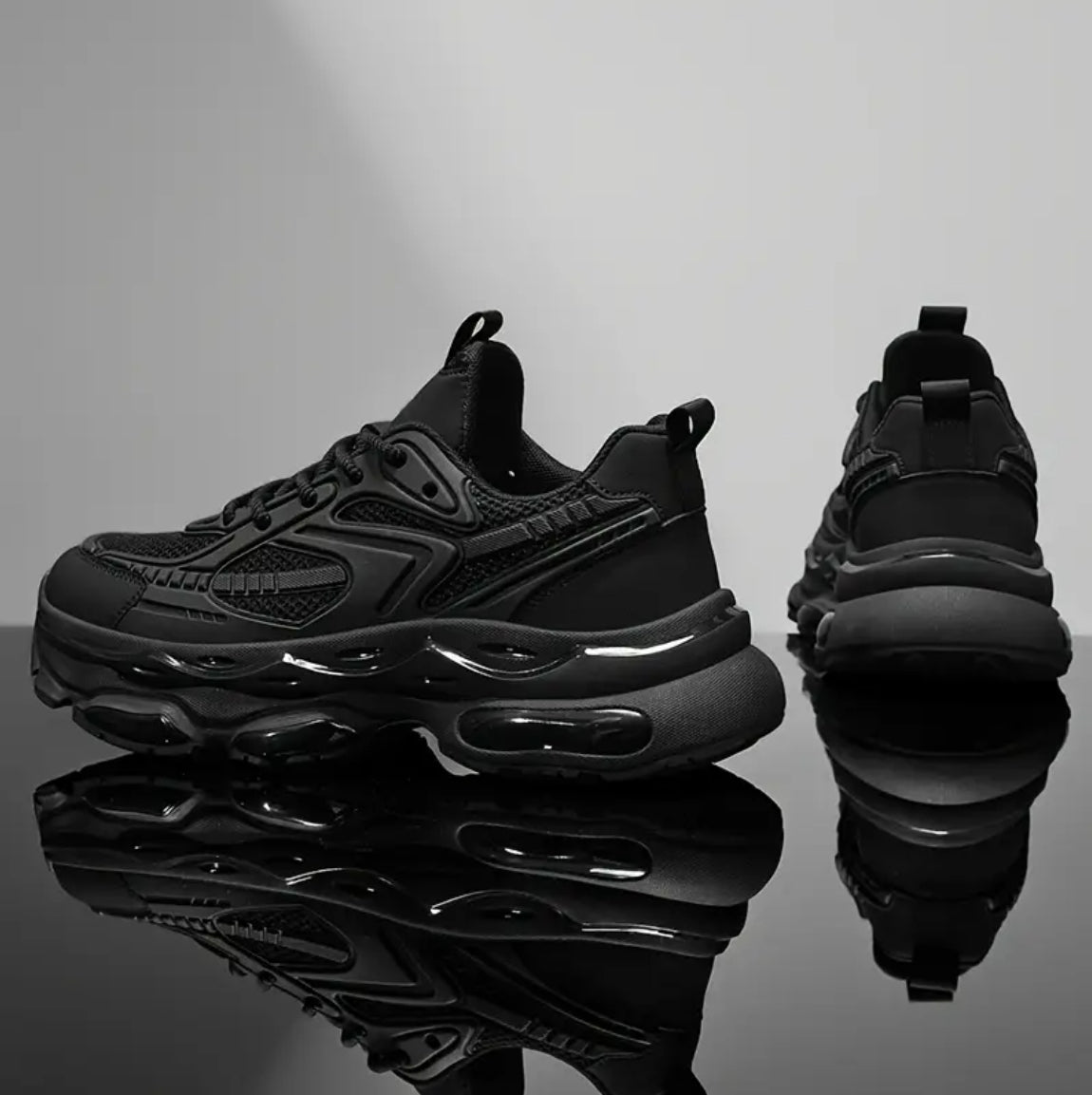 Men's New Trendy High-End Casual Sports Shoes, Black Warrior Style