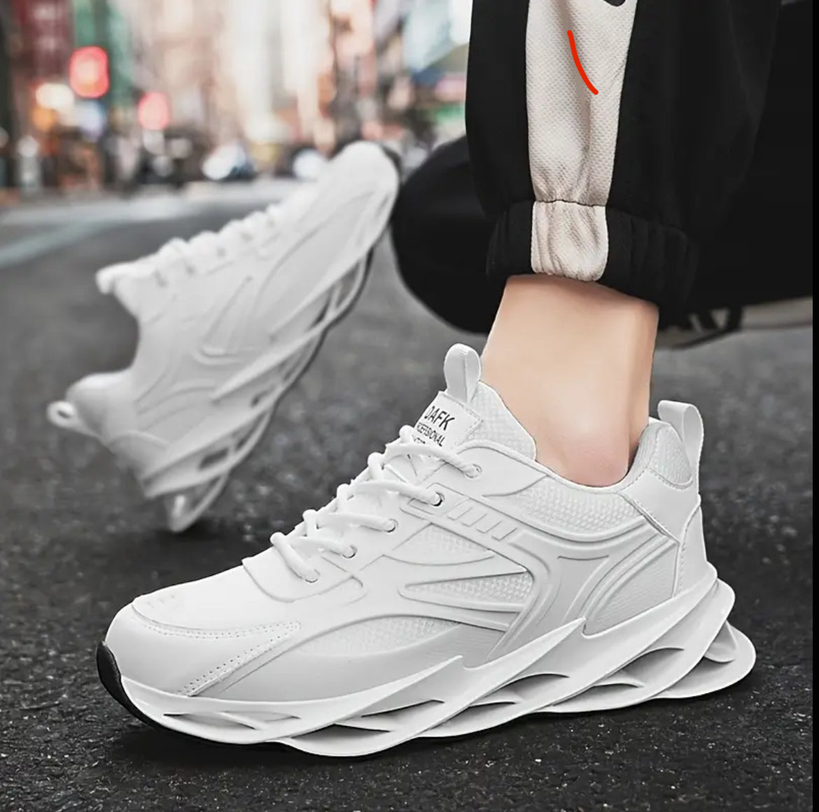 Men's Low-Top Sneakers - Lace-Up Sneakers in White Breathable Fabric