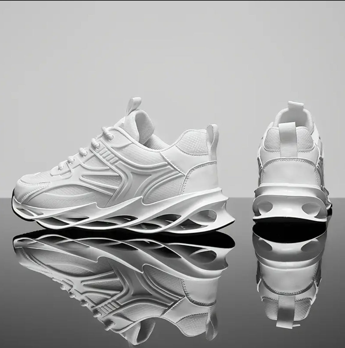 Men's Low-Top Sneakers - Lace-Up Sneakers in White Breathable Fabric