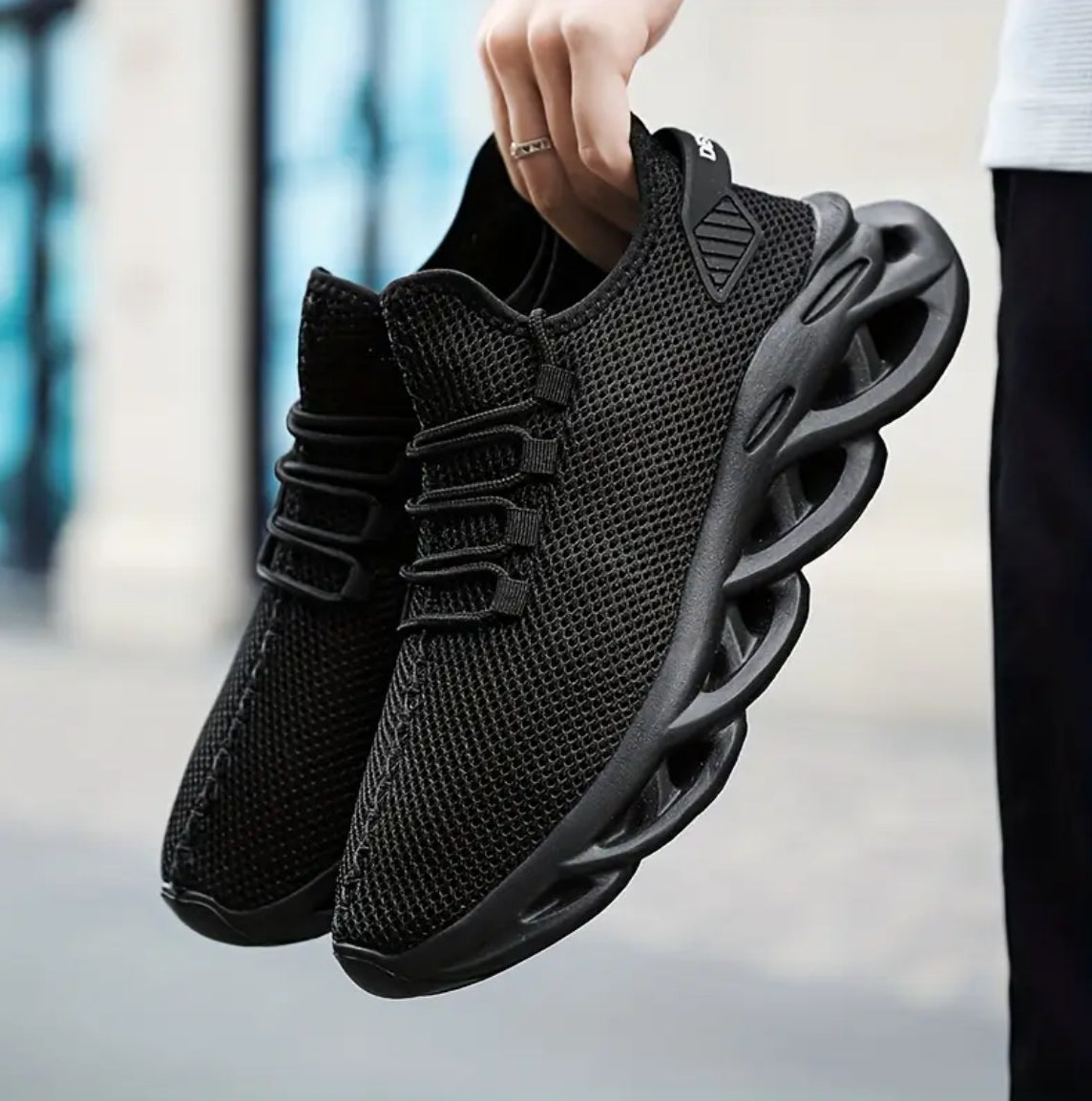 Men's Blade Sneakers Running Shoes Slip-on Sneakers With Shoelaces - Odor-resistant Athletic Shoes - Lightweight And Breathable