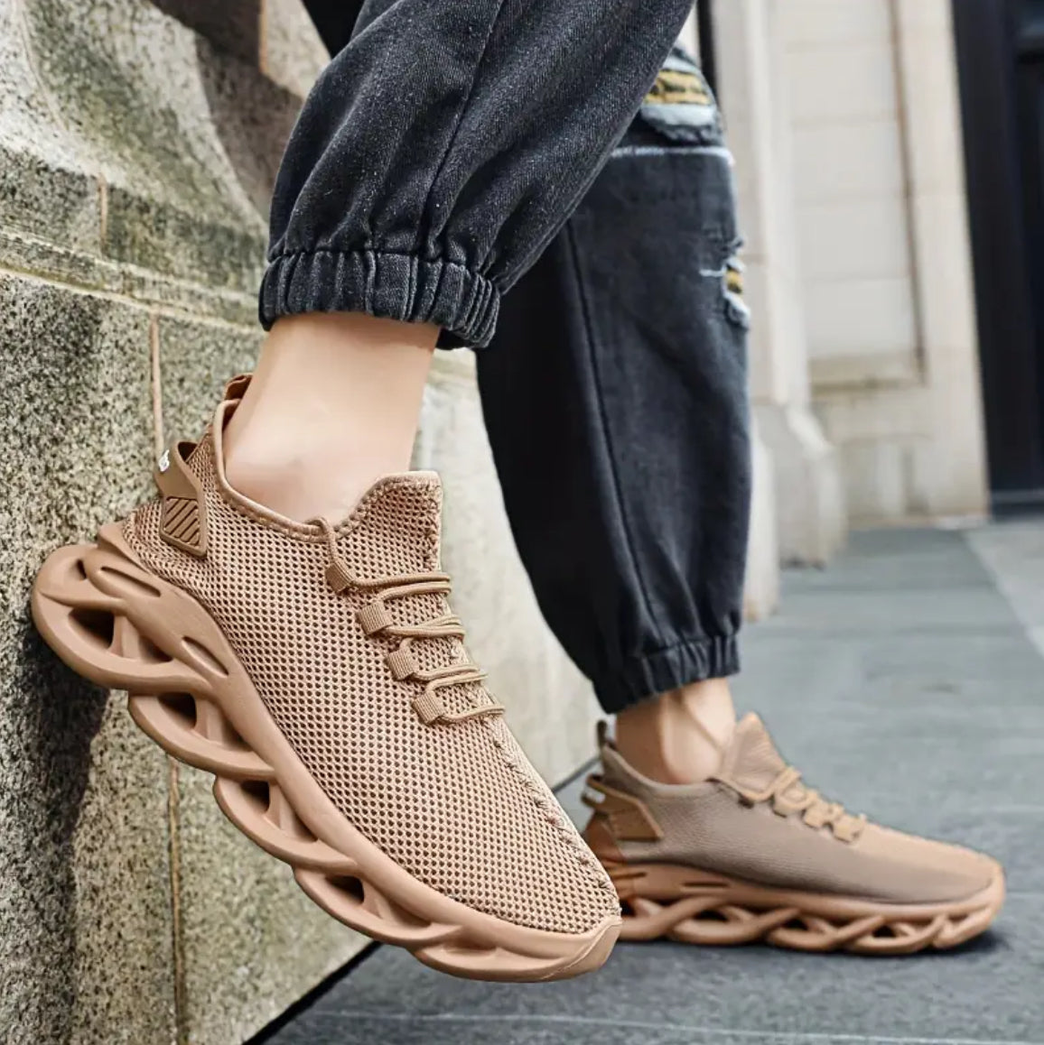 Men's Blade Sneakers Running Shoes Slip-on Sneakers With Shoelaces - Odor-resistant Athletic Shoes - Lightweight And Breathable