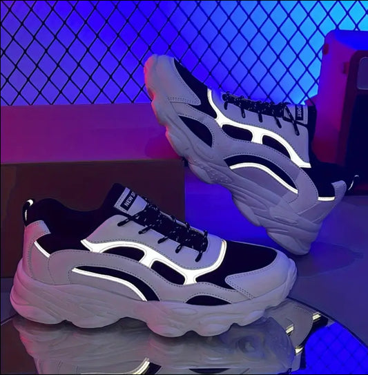 Men's Trendy Reflective Design Chunky Shoes