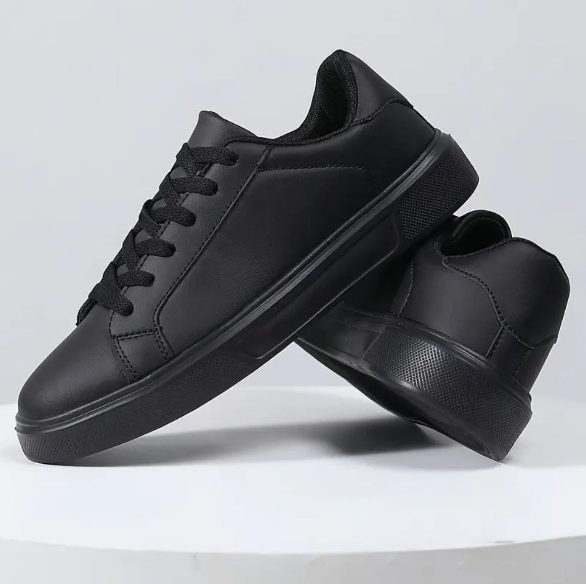 Men's Black Casual Sneakers - Breathable, Slip-Resistant