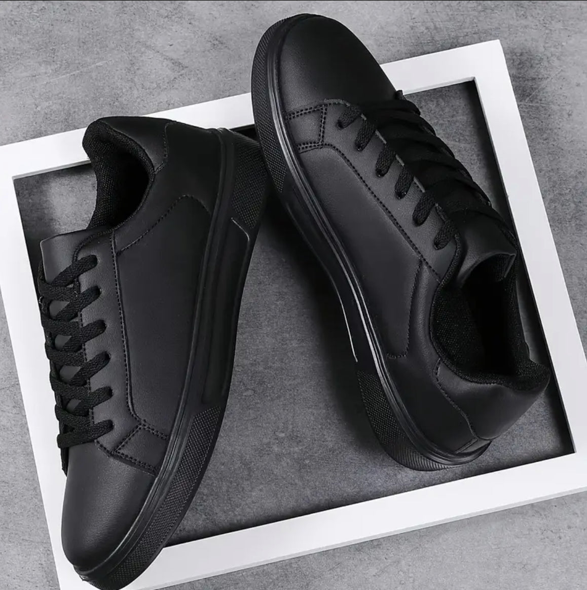Men's Black Casual Sneakers - Breathable, Slip-Resistant