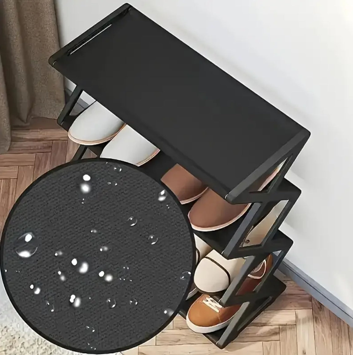 X-shaped shoe rack, simple steel pipe rack, easy assembly, folding and storage of shoes, multi-layer, household use, 4-layer shoe cabinet