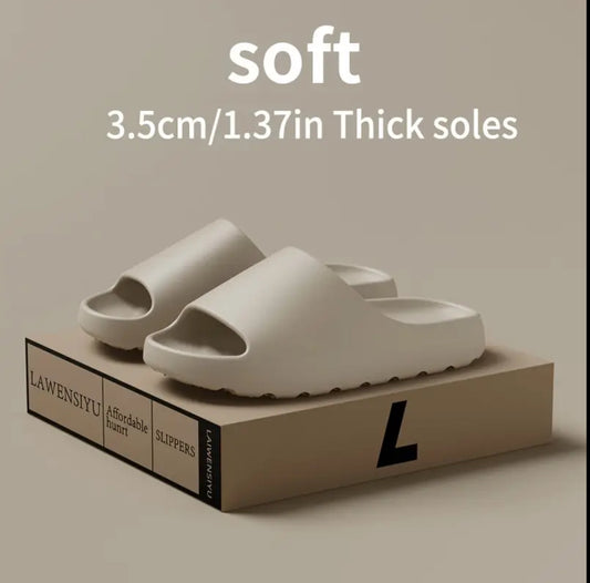 Unisex Soft Slippers, Comfortable Indoor/Outdoor Slide Sandals, Non-slip Textured Design, Stylish Footwear