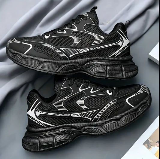 Men's & Women's Breathable Fabric Casual Sneakers - Low-Top Lace-Up Design with Cushioned PVC Sole