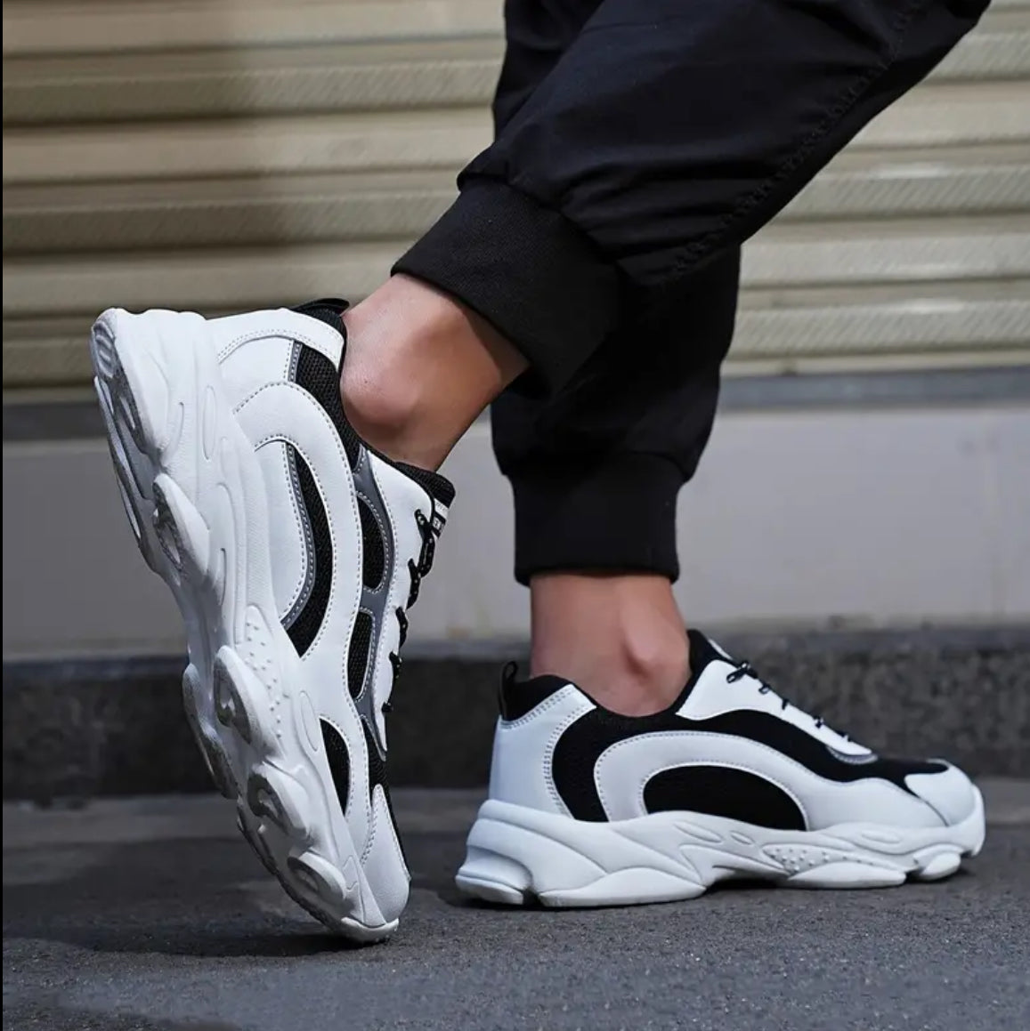 Men's Trendy Reflective Design Chunky Shoes
